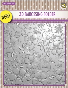 Nellies-Choice--3D-Embossing-Folder-Hintergrund-Blumen