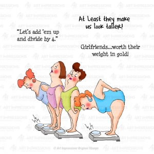 Art-Impressions-Clear-Stamps-Girlfriends-The-Weigh-In-Set