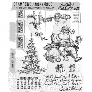 Tim-Holtz-Stempelgummis-Santa-Visit