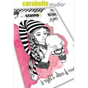 carabelle-studio-Stempelgummi---Elf-with-a-snowglobe