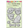 Stampendous Fran's Cling Pop Up Puppies Rubber Stamp Set