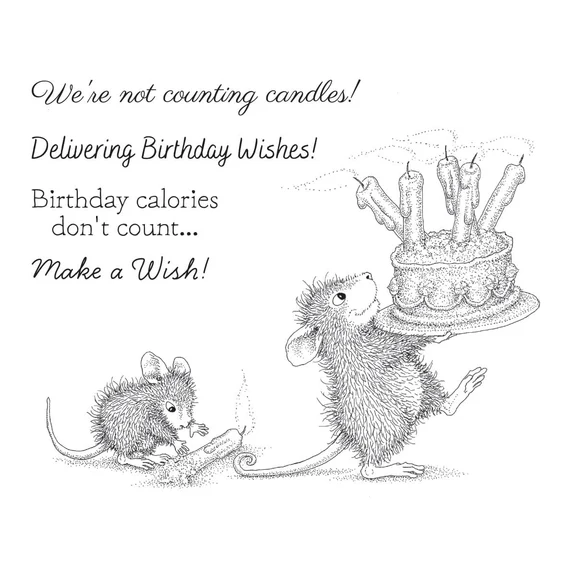 Bild 8 von Spellbinders Birthday Wishes  Cling Rubber Stamp Set - House Mouse Stempelgummi