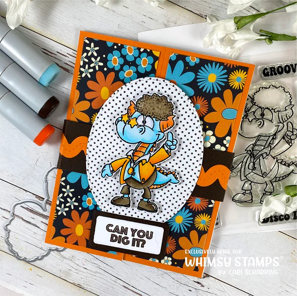Bild 6 von Whimsy Stamps Clear Stamps and Die (Stanze) - Disco Dude Dudley