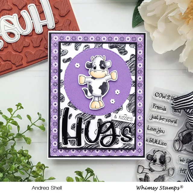 Bild 2 von Whimsy Stamps Rubber Cling Stamp  - Cow Print Background Gummistempel