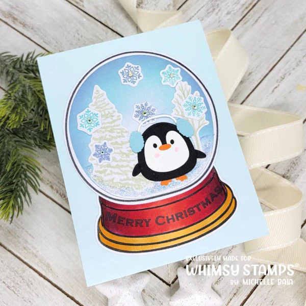 Bild 3 von Whimsy Stamps Die Stanze  -  Holiday Snowglobe Outlines - Schneekugel