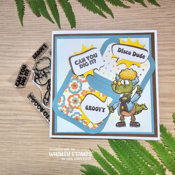 Bild 9 von Whimsy Stamps Clear Stamps and Die (Stanze) - Disco Dude Dudley