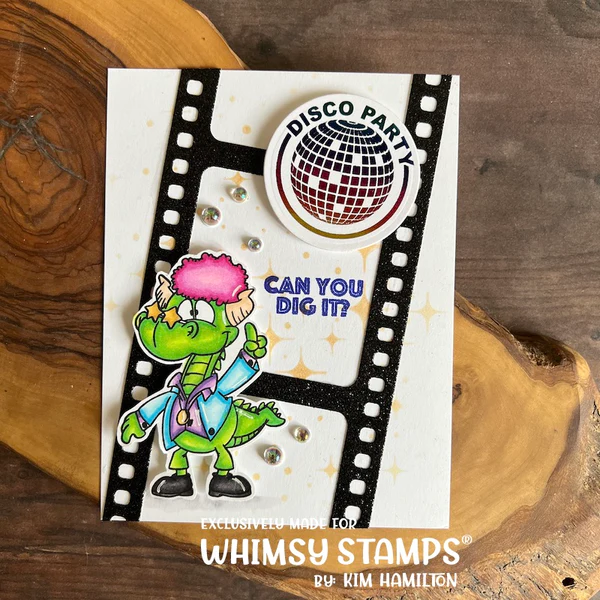 Bild 2 von Whimsy Stamps Clear Stamps and Die (Stanze) - Disco Dude Dudley