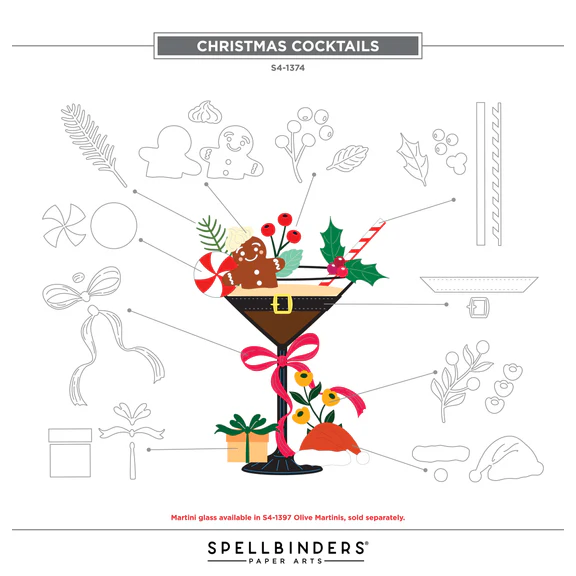 Bild 17 von Spellbinders Christmas Cocktails Etched Dies   - Stanz-Set