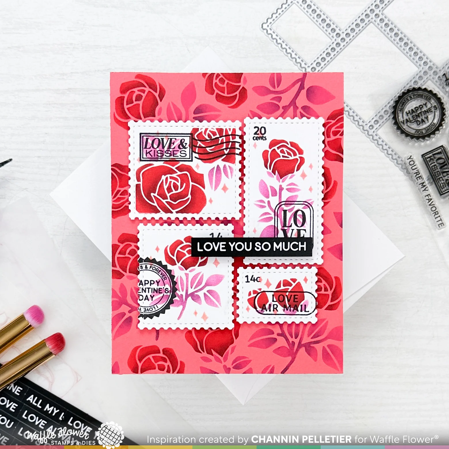 Bild 7 von Waffle Flower Postage Collage Love Clear Stamp Set - Stempel