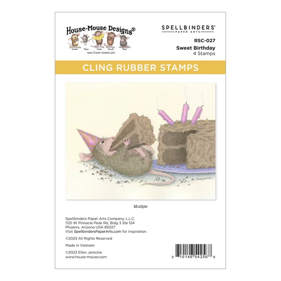 Bild 1 von Spellbinders Sweet Birthday Cling Rubber Stamp Set - House Mouse Stempelgummi