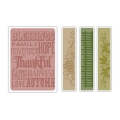 Tim Holtz Alterations Prägefolder Texture Fades Thankful Background & Borders Set