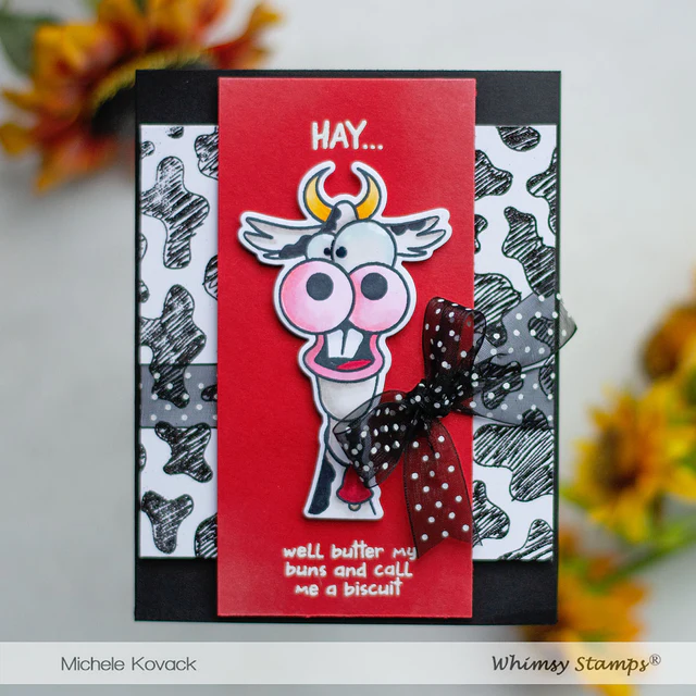 Bild 11 von Whimsy Stamps Rubber Cling Stamp  - Cow Print Background Gummistempel