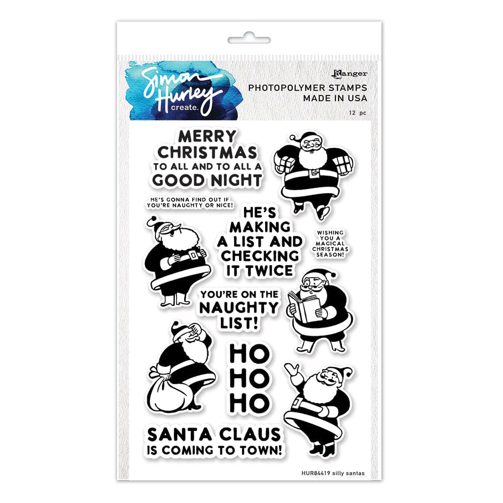 Simon Hurley create Photopolymer Clear Stamps Silly Santas - Clear Stamps Weihnachtsmann