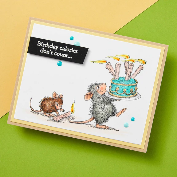 Bild 3 von Spellbinders Birthday Wishes  Cling Rubber Stamp Set - House Mouse Stempelgummi