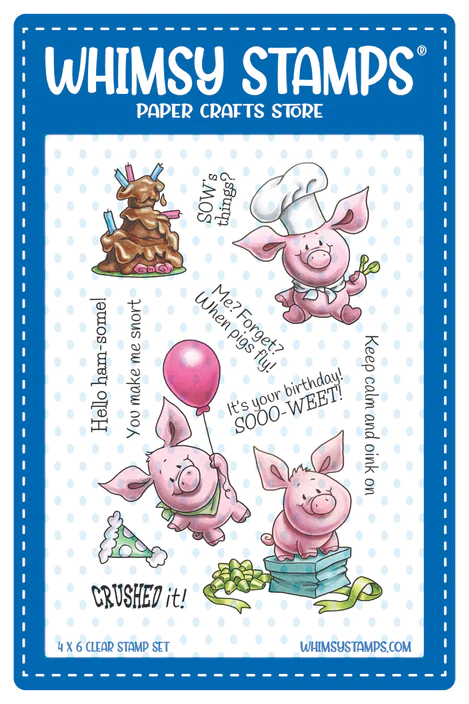 Bild 1 von Whimsy Stamps Clear Stamps - Piggies Crushed It