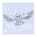 Crackerbox & Suzy Stamps Cling - Gummistempel Owl with Letter Eule