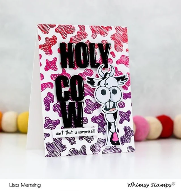 Bild 4 von Whimsy Stamps Rubber Cling Stamp  - Cow Print Background Gummistempel