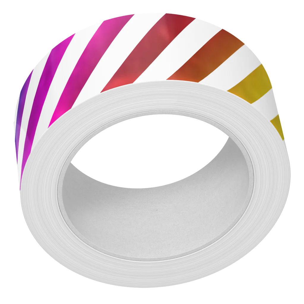 Bild 1 von Lawn Fawn Washi Tape - diagonal rainbow stripes foiled