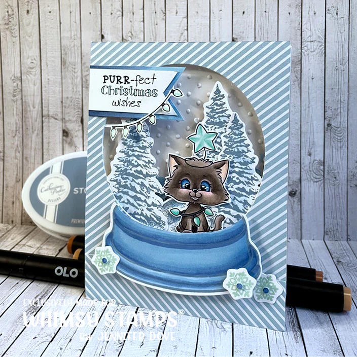 Bild 7 von Whimsy Stamps Clear Stamps - Holiday Snowglobe