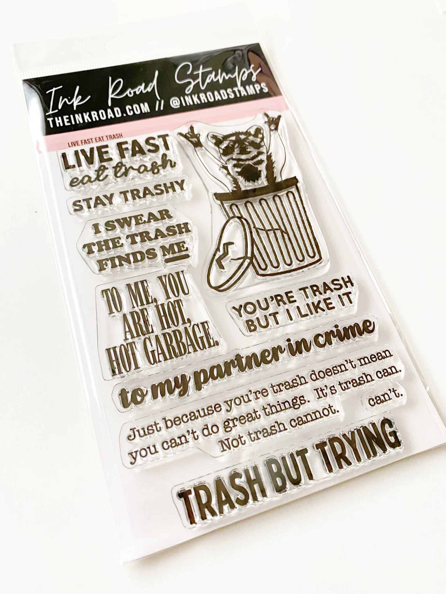 The Ink Road Clear Stamps - Live Fast Eat Trash