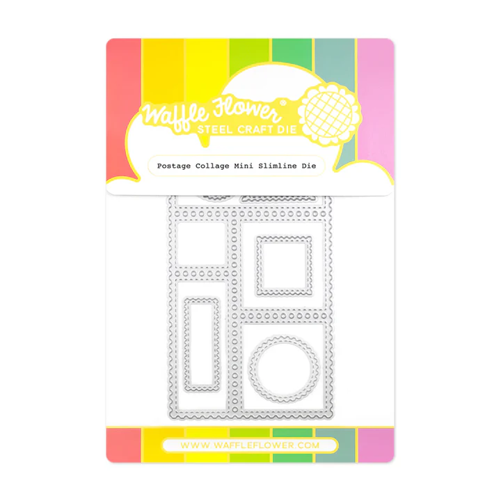 Bild 1 von Waffle Flower Postage Collage Mini Slimline Die-Set - Briefmarken-Stanzset