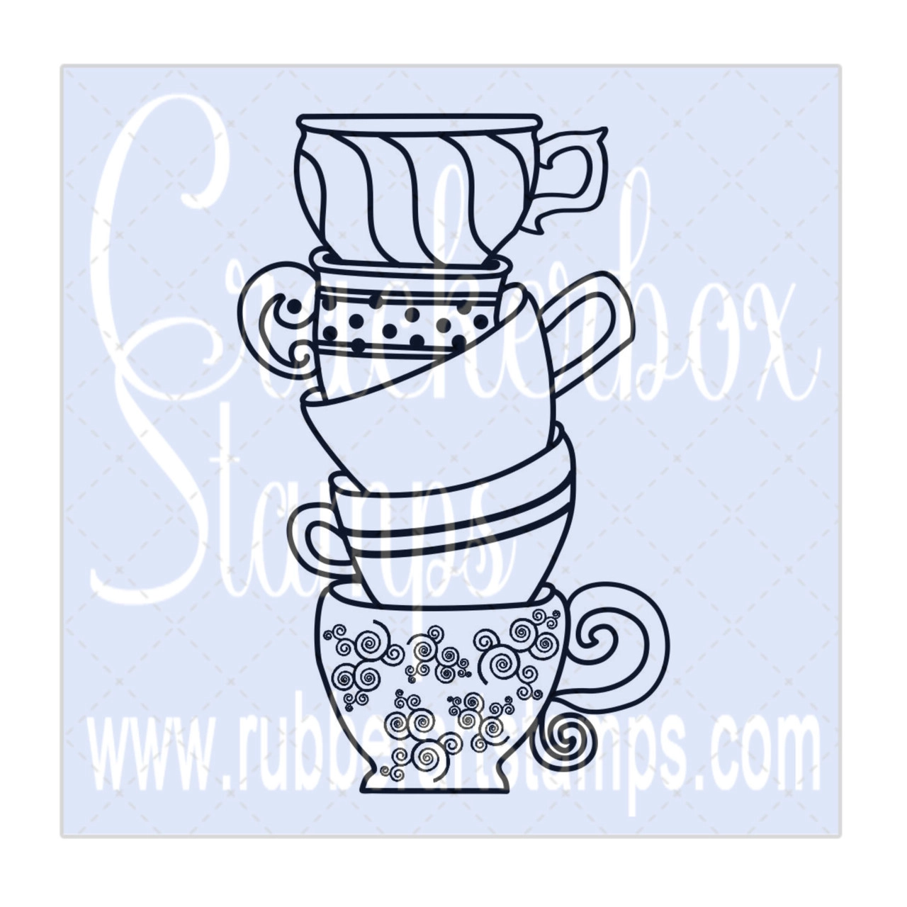 Bild 1 von Crackerbox & Suzy Stamps Cling - Gummistempel Coffee Cups Stacked