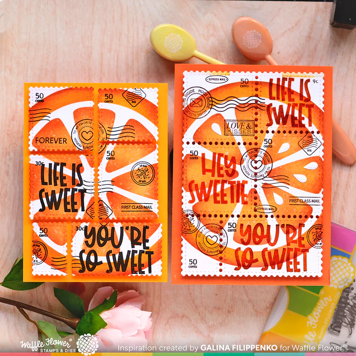 Bild 3 von Waffle Flower Postage Collage A7 Die-Set - Briefmarken-Stanzset